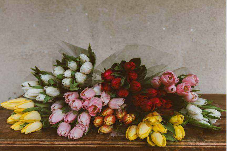 Studio en voorraad bloemen